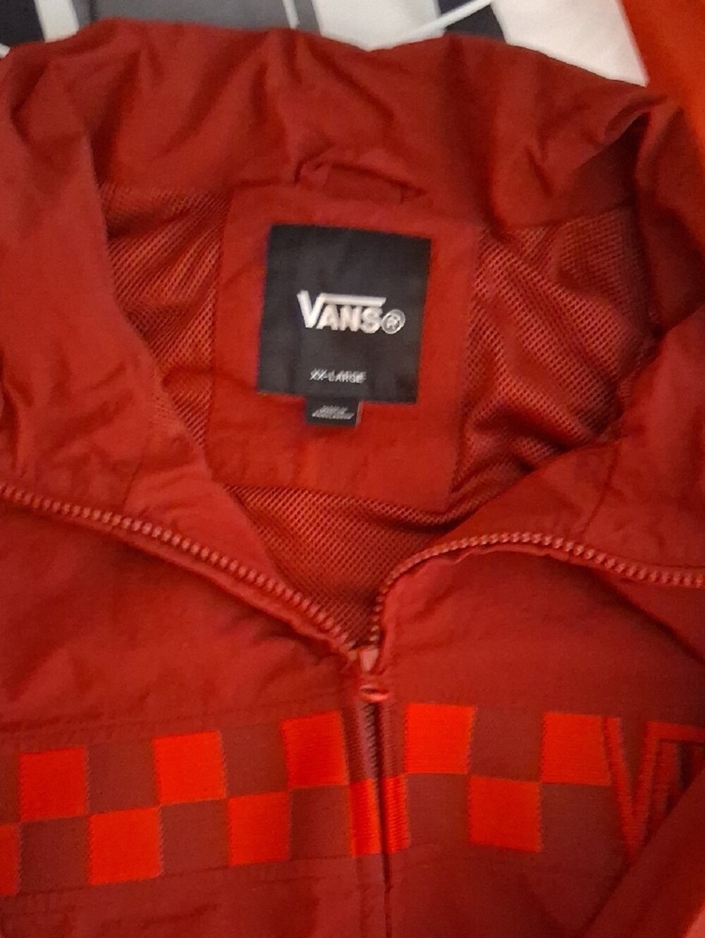 Vans Maroon Red Checkerboard Zip Hoodie - Picture 2 of 2